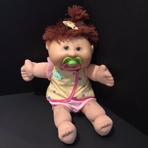 Cabbage Patch Doll Girl Short Brown Straight Hair Brown Eyes CPK PA19 Soother